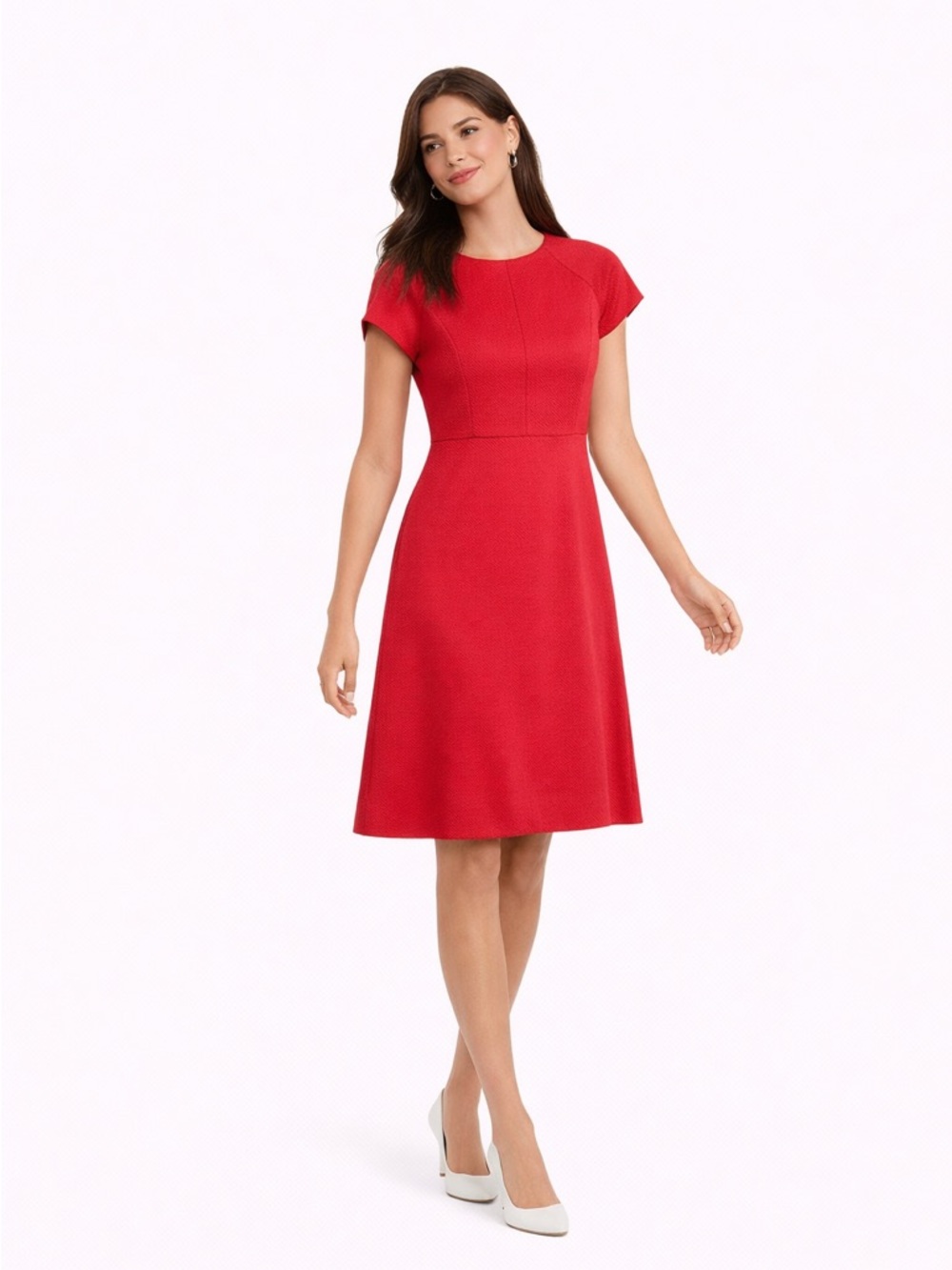 Chic Red Midi Dress for Women